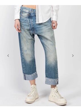 R13 Blue Denim Jeans with Contrast Stitching